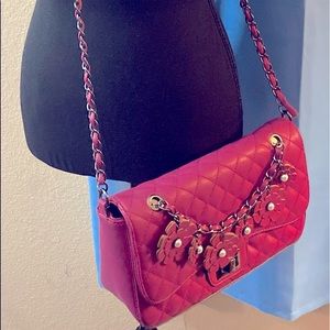 JustFab women’s crossbody purse with flowers pink